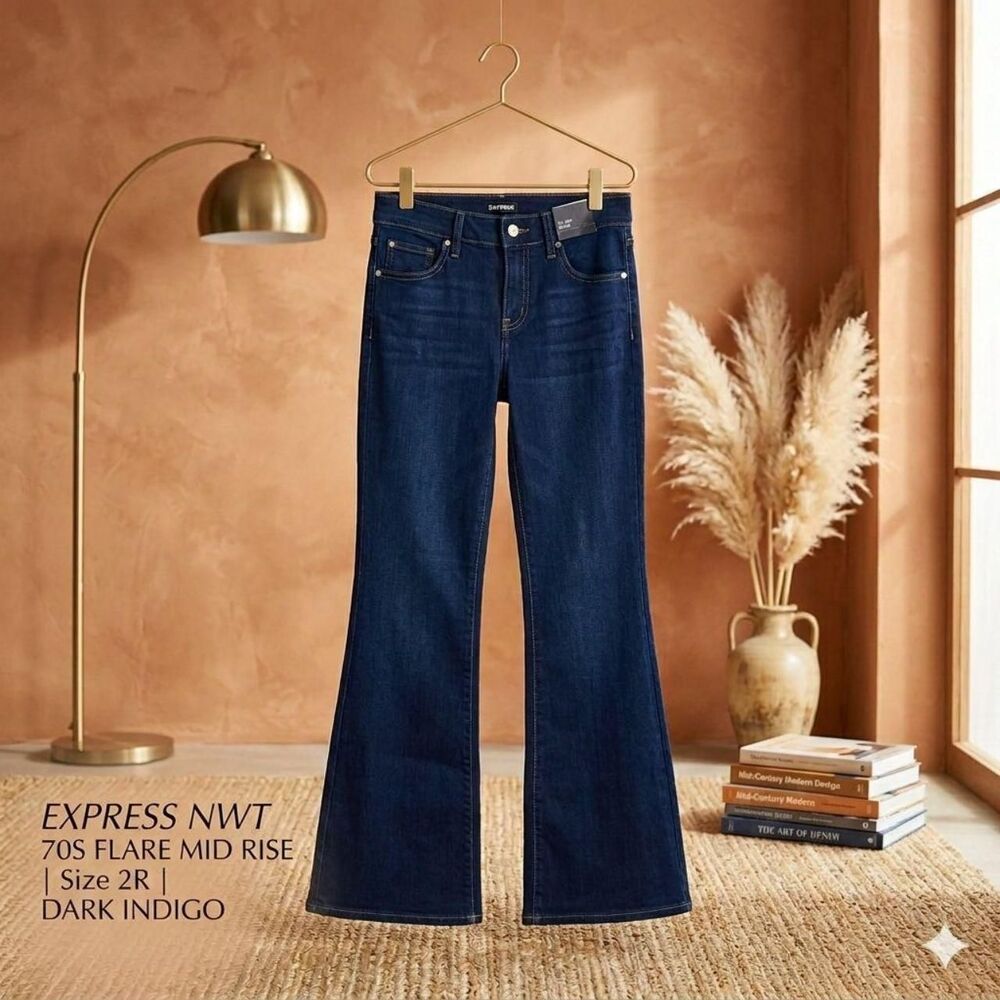 Express Women's Blue and Navy Jeans